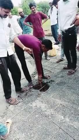 सामुदायिक स्वास्थ्य केंद्र ग्राम रतवा जागीर तहसील शमशाबाद जिला विदिशा में हो रहा घटिया निर्माण