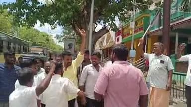 சங்கரன்கோயில்: பாஜக மாவட்ட தலைவருக்கு கருப்பு கொடி காட்டி எதிர்ப்பு தெரிவித்த பாஜகவினர்