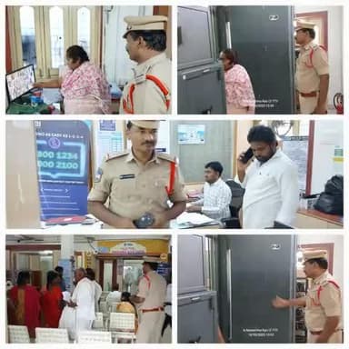 తుంగతుర్తి పరిధిలో బ్యాంకుల భద్రతను పర్యవేక్షణ చేసిన సర్కిల్ ఇన్స్పెక్టర్