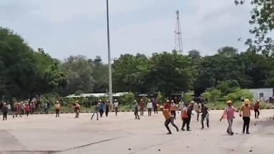 పాలకీడు: పాలకీడులో సిమెంట్ ఫ్యాక్టరీలో ఉద్రిక్తత.. పోలీసులపై దాడులు చేసిన కార్మికులు