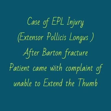 Tendon transfer at AIIMS BIBINAGAR For Post traumatic Thumb drop