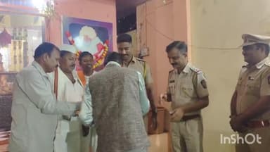 मंगरूळपीर: मंगरूळपीर शहरालगत दुर्गा माता संस्थानला एसडीपीओ व ठाणेदार यांनी भेट देऊन उपस्थित भाविकांना केले मार्गदर्शन