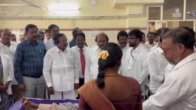 போளூர்: தானியாறு பகுதியில் அரசு பள்ளி மாணவர்கள் சென்ற தனியார்  வேன் விபத்து அமைச்சர் வேலு கண் கலங்க ஆறுதல்