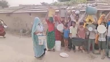 खानपुर में पेयजल किल्लत से परेशान ग्रामीणों ने विभाग के खिलाफ किया अवरोध प्रदर्शन