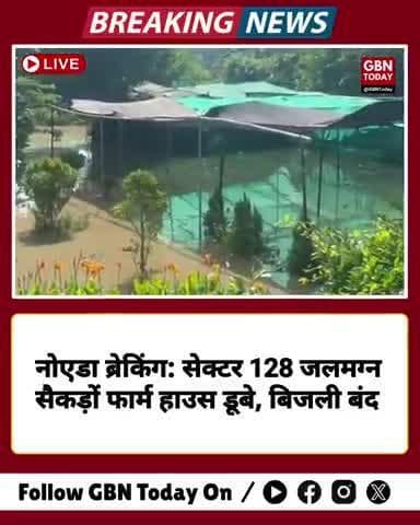 #नोएडा ब्रेकिंग: सेक्टर 128 जलमग्न, सैकड़ों फार्म हाउस डूबे, बिजली बंद — लोग व जानवर सुरक्षित स्थानों पर शिफ्ट #gbntoday