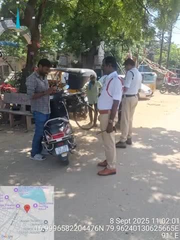 kodad traffic police Conducting vehicle Checking at Market area sir.
Reg. SI TRAFFIC PS KODAD sir.