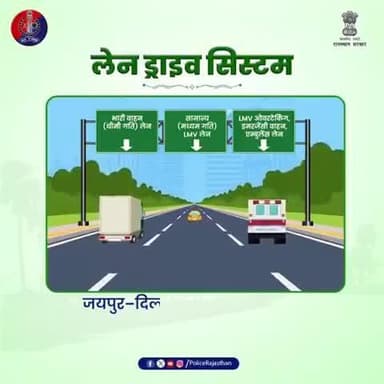 सख्त निगरानी में हाइवे पर लेन सिस्टम की शुरुआत
#TrafficRules #RoadSafety #SafeJourney
#LaneSystem