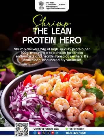 Power-packed and low-fat!
#ShrimpNutrition #ProteinPower #HealthyEating #SeafoodSuperfood
