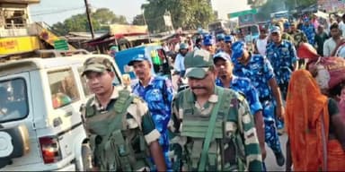 सनहौला: आदर्श आचार संहिता लागू होने के बाद सन्हौला में पुलिस का फ्लैग मार्च, सुरक्षा व्यवस्था कड़ी