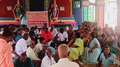 கந்தர்வகோட்டை: உயிரி மருத்துவக் கழிவு சுத்திகரிப்பு ஆலை திட்டத்தை எதிர்த்து கிராம சபை கூட்டத்தை நடக்க விடாமல் போராட்டம் நடத்திய கிராம மக்களால் பிசான தூரில் பரபரப்பு