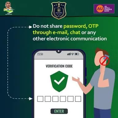 Do not share password, OTP through e-mail, chat or any other electronic communication.
Scammers can misuse your confidential details.