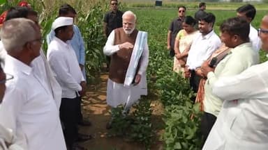 During a #KrishiProgramme at IARI, PM @narendramodi highlighted installing solar panels along field boundaries instead of mud barriers—saving land, generating surplus electricity, and promoting sustainable, self-reliant farming.