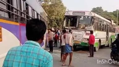 శంకరపట్నం: కేశవపట్నం బస్టాండ్ లో రెండు ఆర్టీసీ బస్సు ఢీ, ప్రయాణికులకు స్వల్ప గాయాలు