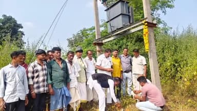 मेघनगर: ग्राम पंचायत मदरानी में पंचायत निधि से विद्युत ट्रांसफॉर्मर का हुआ शुभारम्भ