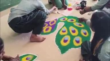 कटकमसांडी: +2 उच्च विद्यालय खपरियावां में रंगोली प्रतियोगिता का आयोजन
