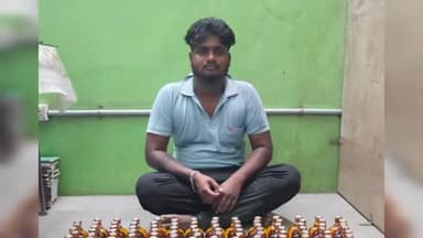 விழுப்புரம்: ஆர் டி ஓ சோதனை சாவடி அருகே புதுச்சேரி மது பாட்டில் கடத்தி வந்த நபர் கைது