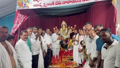 కథలాపూర్: అమ్మవారికి ప్రత్యేక పూజలు చేసిన వేములవాడ ఎమ్మెల్యే ఆది శ్రీనివాస్