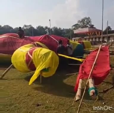 रामानुजगंज: रामानुजगंज के हाई स्कूल मैदान में कल होगा रावण दहन, तैयारी पूरी