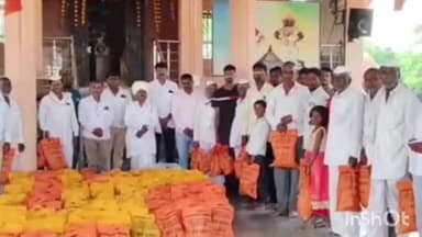 शेवगाव: पुरग्रस्तांची दिवाळी गोड करणारा "संत प्रसाद"..! ३०० कुटुंबांना दिवाळी फराळ