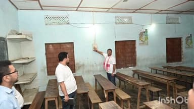 টিংখং: বামুণবাৰি উচ্চতৰ মাধ্যমিক বিদ্যালয়ত অনুষ্ঠিত হোব লগা স্বাস্থ্য শিবিৰ প্ৰস্তুতি বুজ ল'লে মন্ত্ৰী বিমল বৰাই