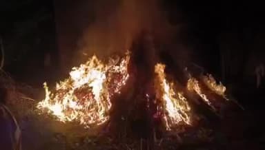 बानसूर: बानसूर के रामनगर में पटाखे से कड़वी में लगी आग