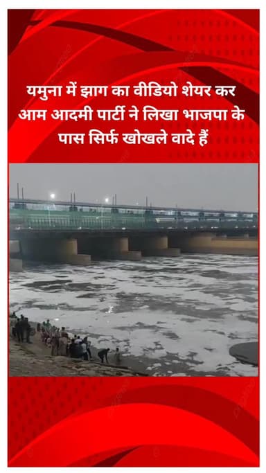 मयूर विहार: यमुना में झाग का वीडियो शेयर कर आप ने भाजपा पर साधा निशाना, कहा- सिर्फ खोखले वादे हैं