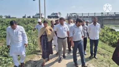 नरपतगंज: मुख्य पार्षद और कार्यपालक पदाधिकारी ने राजगंज छठ घाट का किया निरीक्षण