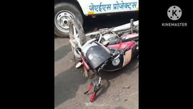 घंसौर: मोटरसाइकिल से फिसलकर युवक गिरा
