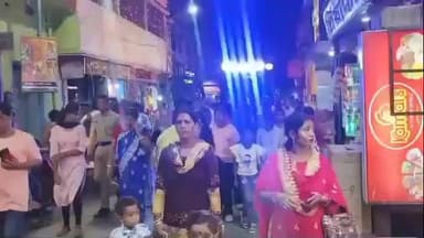 নলহাটি ১: মহাসমারোহে DJ নিয়ে  নলহাটি অমরাবতীর মহিলা পরিচালিত কালী প্রতিমা বিসর্জনের শোভাযাত্রা বের হল নলহাটিতে