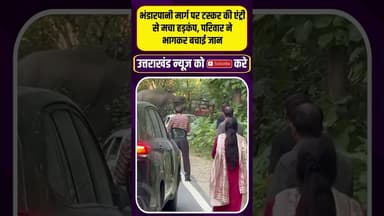 भंडारपानी मार्ग पर टस्कर की एंट्री से मचा हड़कंप, परिवार ने भागकर बचाई जान uttarakhand #forest