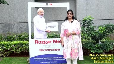 Rozgar Mela at Coimbatore on 24.10.2025, a video byte of the cherished appointee.