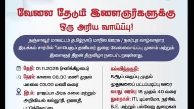 தஞ்சாவூர்: பட்டுக்கோட்டை ராஜப்பா அரசு கலை மற்றும் அறிவியல் கல்லூரியில் தனியார் துறை வேலைவாய்ப்பு முகாம்