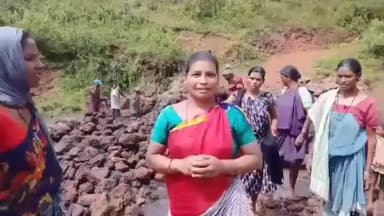 జిమాడుగుల మండలం నుర్మతి పంచాయతీ చిన్నగరువులో రహదారి నిర్మాణం కోసం గిరిజనుల వేడుకోలు