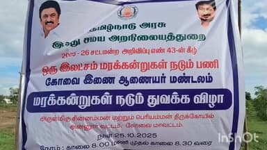 அன்னூர்: அன்னூரில் சின்னம்மன்பெரியம்மன் கோவில் வளாகத்தில் அறநிலையத்துறை சார்பில் ஒரு லட்சம் மரக்கன்றுகள் நடும் நிகழ்வு நடைபெற்றது