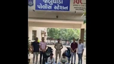 જાંબુઘોડા: જાંબુઘોડા પોલીસે વાહન ચેકિંગ દરમિયાન ચોરીના બે ટુ-વ્હીલર સાથે બે ઇસમોને ઝડપી પાડ્યા હતા