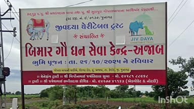 કેશોદ: અજાબ ગામે જીવદયા ચેરીટેબલ ટ્રસ્ટ દ્વારા ગૌશાળા તથા બીમાર પશુ પંખીઓની સારવાર માટે હોસ્પિટલ નું ખાતમુહૂર્ત કરવામાં આવ્યું