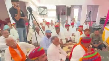 खींवसर: खींवसर में विश्वकर्मा पुराण कथा का आयोजन हो रहा है, विधायक डांगा भी पहुंचे कथा में