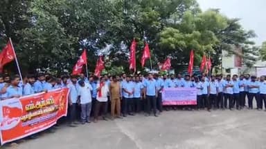 பெரம்பலூர்: எம்ஆர்எப் தொழிலாளர்கள் கோரிக்கைகளை நிறைவேற்ற வலியுறுத்தி கலெக்டர் அலுவலகம்முன்பு ஆர்ப்பாட்டம்