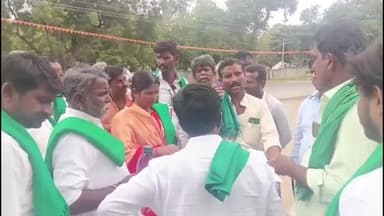 ಹುಣಸಗಿ: ಏಪ್ರಿಲ್ 20ರ ವರೆಗೆ ನೀರು ಹರಿಸಲು ಆಗ್ರಹಿಸಿ ನಾರಾಯಣಪುರ ಗ್ರಾಮದ ಕೆಬಿಜೆಎನ್ಎಲ್ ಕಚೇರಿ ಮುಂದೆ ರೈತ ಸಂಘ ಪ್ರತಿಭಟನೆ