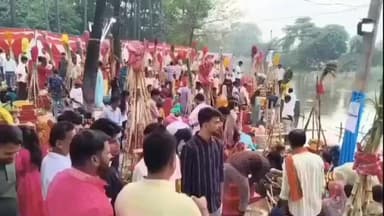 हसनपुरा: हसनपुरा प्रखंड के विभिन्न छठ घाटों पर लोक आस्था के महापर्व छठ का आयोजन