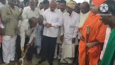 ಕುಕನೂರ: ಯರೇಹಂಚಿನಾಳ ಗ್ರಾಮದಲ್ಲಿ ಪತ್ರೇಶ್ವರ ದೇವಸ್ಥಾನ  ನಿರ್ಮಾಣಕ್ಕೆ ಮಾಜಿ ಸಚಿವ ಹಾಲಪ್ಪ ಬಸಪ್ಪ ಭೂಮಿ ಪೂಜೆ ಮಾಡಿ ಚಾಲನೆ