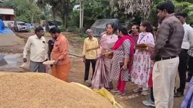 கடலூர்: தூக்கணாம்பாக்கம் நெல் கொள்முதல் நிலையத்தில் மத்திய குழுவினர் ஆய்வு