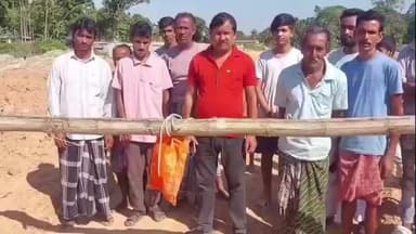 শিলচর: কাটিগড়ার তেলিটিকরে ক্ষতিপূরণ দেওয়ার দাবিতে ক্ষতিগ্রস্ত জমি মালিকরা ভারতমালা প্রকল্পের কাজ বন্ধ করে দেন