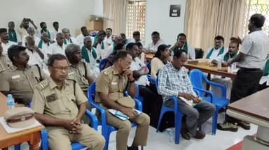 இராமநாதபுரம்: முதல்வர் வருகை விவசாயிகள் நடத்த இருந்த கவன ஈர்ப்பு போராட்டம் ரத்து வட்டாட்சியர் அலுவலகத்தில் நடைபெற்ற சமாதான கூட்டத்தில் முடிவு