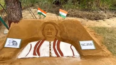 नांगल राजावतान: श्यालावास जेल में राष्ट्रीय एकता दिवस की तैयारियों के तहत बंदियों ने मिट्टी से बनाया लौहपुरुष सरदार पटेल का सजीव चित्र