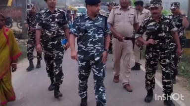 घोड़ासहन: विधानसभा चुनाव को लेकर पुलिस और SSB जवानों ने किया फ्लैग मार्च