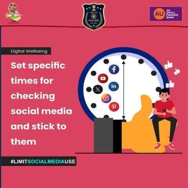 Set specific times for checking social media and stick to them.
#JaipurPolice
#DigitalWellbeing