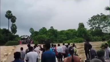 రంపచోడవరం పరిసరాల్లో తుఫాన్ ప్రభావంతో పొంగిన కొండ వాగులు నేలకొరిగిన భారీ వృక్షాలు