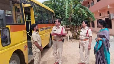 ఆర్మూర్: నిజామాబాద్ కమిషనరేట్ పరిధిలో ప్రైవేట్ స్కూల్ బస్సులు, ట్రావెల్స్ బస్సులను తనిఖీ చేసిన పోలీసులు