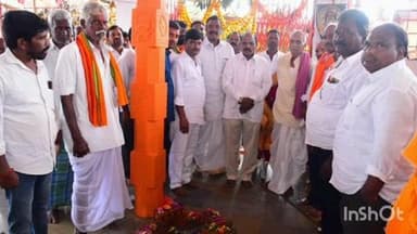 నవాబ్పేట: చిట్టిగిద్ద గ్రామంలో శ్రీశ్రీశ్రీ దత్తాత్రేయ స్వామి విగ్రహ ప్రతిష్టాపన కార్యక్రమంలో పాల్గొన్న ఎమ్మెల్యే కాలే యాదయ్య